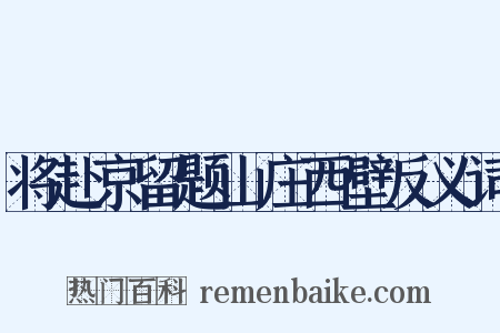 将赴京留题山庄西壁反义词是什么意思的图片